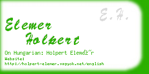 elemer holpert business card